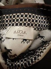 Altea multicoloured horse print long sleeve blouse size UK10/US6