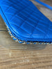 Chanel blue quilted leather CC chain phone holder pouch