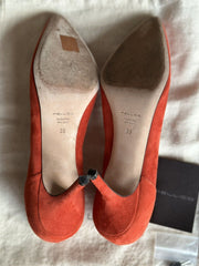 Pellico orange suede heels size UK6/US8