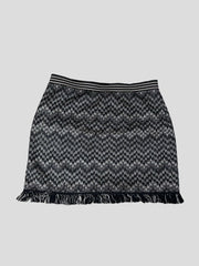 Missoni black & white print short wool blend skirt size UK8/US4