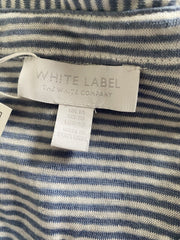 The White Company blue & white 100% linen top size UK14/US10