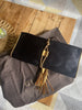 Gucci black & gold Malika satin evening clutch bag