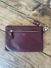 Anya Hindmarch burgundy leather coin purse