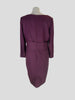 The Fold burgundy virgin wool blend along sleeve dress size UK16/US12