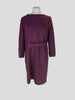 The Fold burgundy virgin wool blend along sleeve dress size UK16/US12