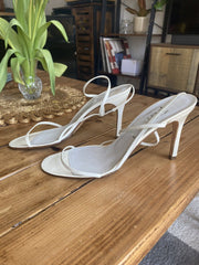 Gina white leather open toes heels size UK6.5/US8.5