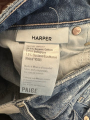 Paige blue cotton blend wide leg jeans size UK8/US4