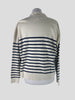 Sunspel cream & navy 100% cotton long sleeve top size UK10/US6