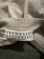 Brunello Cucinelli beige cashmere & silk blend cardigan size UK12/US8