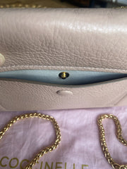 Coccinelle powder pink grained leather shoulder bag