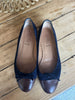 Walter Milano navy & brown suede flat pumps size UK8/US10