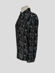 Prada grey & white long sleeve shirt size UK12/US8