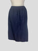 Clu navy silk & cotton asymmetric skirt size UK12/US8