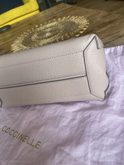 Coccinelle powder pink grained leather shoulder bag