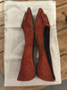 Roger Vivier orange suede flat shoes size UK5.5/US7.5