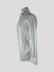 Zanetti white cotton blend long sleeve shirt size UK12/US8