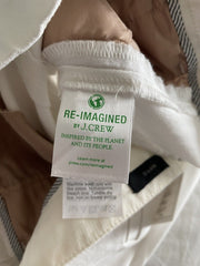 J. Crew white cotton blend cropped trousers size UK14/US10