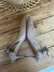 Aquazurra tan leather pointed toe heels size UK7/US9