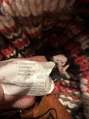 Missoni red print 100% cashmere hat & gloves set size M