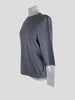 Brunello Cucinelli grey cotton blend along sleeve top size UK12/US8