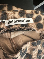 Reformation leopard print beige & black straight leg trousers size UK8/US4