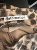 Reformation leopard print beige & black straight leg trousers size UK8/US4