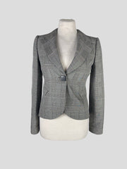 Emporio Armani grey virgin wool blend jacket size UK8/US4