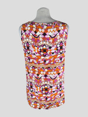 Emilio Pucci pink print sleeveless top size UK12/US8