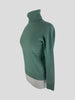 Cocoa Cashmere green 100% cashmere polo neck jumper size UK6/US2