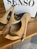 Senso beige suede open toe heels size UK5/US7