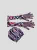 Missoni red print 100% cashmere hat & gloves set size M