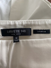 Lafayette 148 cream cotton blend cropped trousers size UK14/US10