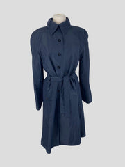 Chanel dark navy belted raincoat size UK12/US8