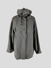 Max Mara taupe hooded oversized raincoat size UK12/US8