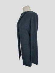 Brunello Cucinelli navy cotton & silk glitter cardigan size UK12/US8
