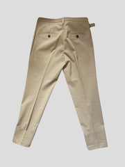 Brunello Cucinelli beige cotton & elastane cropped trousers size UK12/US8