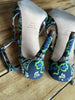 Kate Spade green print sling back heels size UK6.5/US8.5