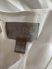 Pure Collection white 3/4 sleeve top size UK8/US4