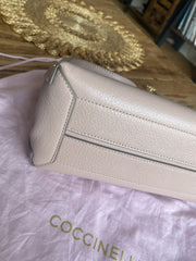 Coccinelle powder pink grained leather shoulder bag