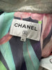 CHANEL light blue denim belted jacket size UK10/US6