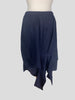 Clu navy silk & cotton asymmetric skirt size UK12/US8