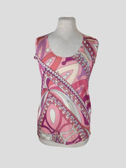 Emilio Pucci pink print 100% viscose twinset size UK10/US6