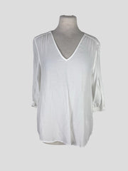 Pure Collection white 3/4 sleeve top size UK8/US4