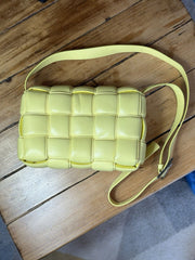 Bottega Veneta yellow cassette padded crossbody leather bag