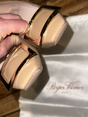 Roger Vivier beige leather heels size UK6/US8