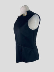 Esteban Cortazar black sleeveless 100% wool top size UK12/US8