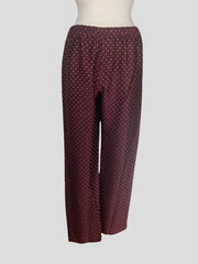 Dries Can Noten burgundy polka dot straight leg trousers size UK12/US8