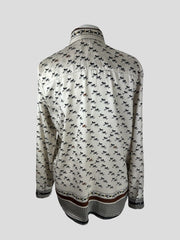 Altea multicoloured horse print long sleeve blouse size UK10/US6