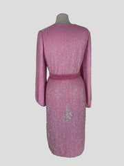 Retrofete pink sequins long sleeve dress size UK6/US2