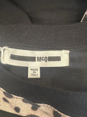 McQ black & beige short sleeve top size UK6/US2